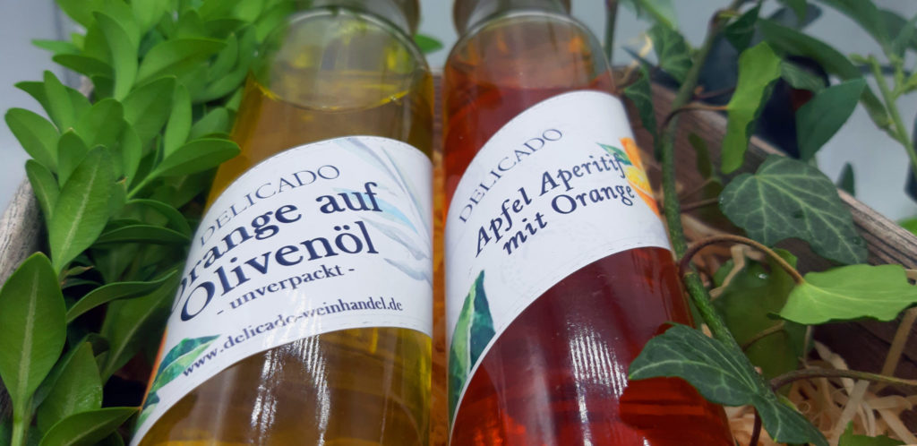 Monatsangebot Juni - Orange auf Olivenöl sowie Apfel mit Orange Aperitif
